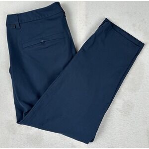 Lululemon Classic‎ Fit Trouser Warpstreme Men's 32 Navy Blue Flat Front